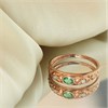 9ct Rose Gold Matt Finish Emerald And Diamond Ring - D7862 Alternative Image