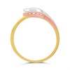 9ct Gold Three Colour Diamond Leaf Ring - D7863 Alternative Image
