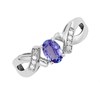 9ct White Gold Tanzanite And Diamond Kiss Ring - 4pts - D7936 Alternative Image
