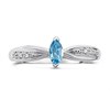 9ct White Gold Blue Topaz And Diamond Ring - D7944 Alternative Image