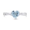 9ct White Gold Heart Blue Topaz And Diamond Ring - D7946 Alternative Image