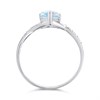 9ct White Gold Heart Blue Topaz And Diamond Ring - D7946 Alternative Image