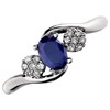 9ct White Gold Diamond And Sapphire Crossover Ring - 10pts - EXCLUSIVE - D7951 Alternative Image