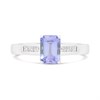 9ct White Gold Rectangular Tanzanite And Diamond Ring - D7954 Alternative Image
