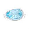 9ct White Gold Blue Topaz And Diamond Ring - 3pts - D7958 Alternative Image