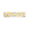 9ct Gold Diamond-Set Chain-Link Half Eternity Ring - D80156 Alternative Image
