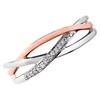 9ct Gold Two Colour Diamond Crossover Ring - 6pts - D8017 Alternative Image