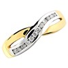 9ct Gold Two Colour Diamond Crossover Half Eternity Ring - 15pts - D8076 Alternative Image