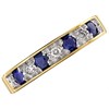 9ct Gold Diamond And Sapphire Half Eternity Ring - 6pts - D8101 Alternative Image