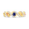 9ct Diamond And Multi-Coloured Sapphire Half Hoop Ring - D8137 Alternative Image