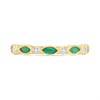 9ct Emerald And Diamond Half Eternity Ring - D8269 Alternative Image