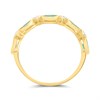 9ct Emerald And Diamond Half Eternity Ring - D8269 Alternative Image