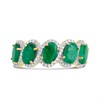 9ct Emerald And Diamond Half Hoop Ring, 20pts - D8273 Alternative Image