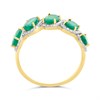 9ct Emerald And Diamond Half Hoop Ring, 20pts - D8273 Alternative Image