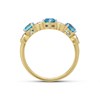 9ct Gold Blue Topaz And Diamond Wishbone Ring - D8313 Alternative Image