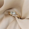 9ct Gold Blue Topaz And Diamond Twist Ring - 2pts - D8333 Alternative Image
