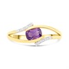 9ct Oval Amethyst And Diamond Twist Ring - D8334 Alternative Image