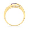 9ct Oval Amethyst And Diamond Twist Ring - D8334 Alternative Image