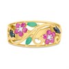 9ct Multistone (Ruby,Emerald,Sapphire And Diamond) Band Ring - D84102 Alternative Image