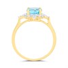 9ct Blue Topaz And Diamond Cluster Ring - D84104 Alternative Image