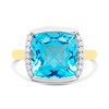 9ct Cushion Blue Topaz And Diamond Cluster Ring - D84107 Alternative Image