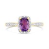 9ct Cushion Amethyst And Diamond Cluster Ring - D84108 Alternative Image