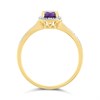 9ct Cushion Amethyst And Diamond Cluster Ring - D84108 Alternative Image