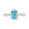 9ct Cushion Blue Topaz And Diamond Cluster Ring - D84109 Alternative Image