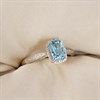 9ct Cushion Blue Topaz And Diamond Cluster Ring - D84109 Alternative Image