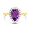 9ct Pear Amethyst And Diamond Cluster Ring - D84110 Alternative Image
