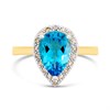 9ct Pear Blue Topaz And Diamond Cluster Ring - D84111 Alternative Image