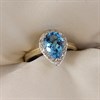 9ct Pear Blue Topaz And Diamond Cluster Ring - D84111 Alternative Image