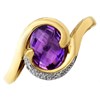 9ct Gold Amethyst And Diamond Ring - D8412 Alternative Image
