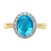 9ct Gold Oval Blue Topaz And Diamond Cluster Ring – 1/4ct - D8453 Alternative Image