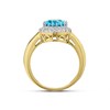 9ct Gold Oval Blue Topaz And Diamond Cluster Ring – 1/4ct - D8453 Alternative Image