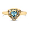 9ct Gold Trillion Blue Topaz And Diamond Ring - 18pts - D8455 Alternative Image