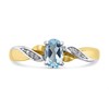 9ct Gold Two Colour Blue Topaz And Diamond Ring - D8460 Alternative Image