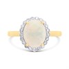 9ct Gold Opal And Diamond Cluster Ring - 1/4ct - D8471 Alternative Image