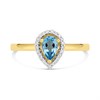 9ct Gold Blue Topaz And Diamond Cluster Ring - 7pts - D8473 Alternative Image