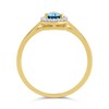 9ct Gold Blue Topaz And Diamond Cluster Ring - 7pts - D8473 Alternative Image