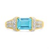 9ct Transverse Blue Topaz And Diamond Ring - D8489 Alternative Image
