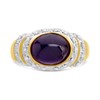 9ct Cabochon Amethyst And Diamond Cluster Ring - D8490 Alternative Image