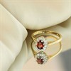 9ct Oval Garnet  And Diamond Cluster Ring - D8495 Alternative Image