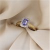 9ct Rectangular Tanzanite And Diamond Ring - D8496 Alternative Image