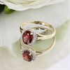 9ct Oval Garnet And Diamond Cluster Ring - D8497 Alternative Image