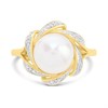 9ct Freshwater Pearl And Diamond Cluster Ring - D8498 Alternative Image