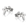 D For Diamond Silver Diamond Cross Children's Stud Earrings - D8506 Alternative Image
