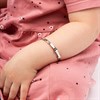 D For Diamond Silver Diamond Set Heart Expandable Baby Bangle - D8511 Alternative Image