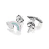 D For Diamond Silver Resin Rainbow Stud Earrings - D8558 Alternative Image