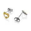 D for Diamond Gold Plated Silver Heart Stud Earrings - D8566 Alternative Image